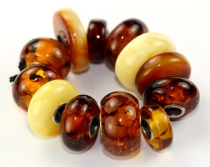 Trollbeads Unique One of a Kind Amber Troll beads.
